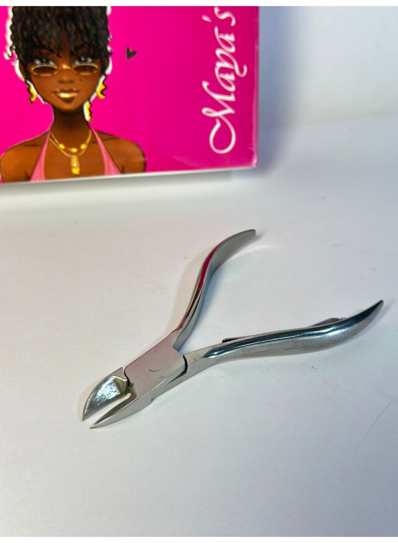 مقص أظافر احترافي من الفولاذ المقاوم للصدأ لإزالة الجلد الميت، أدوات العناية بالأظافر (فضي) قطعة واحدة - Image 2